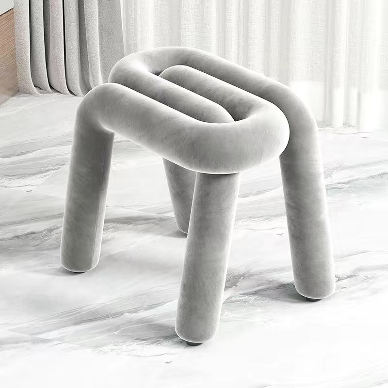 짧은 의자 (회색)