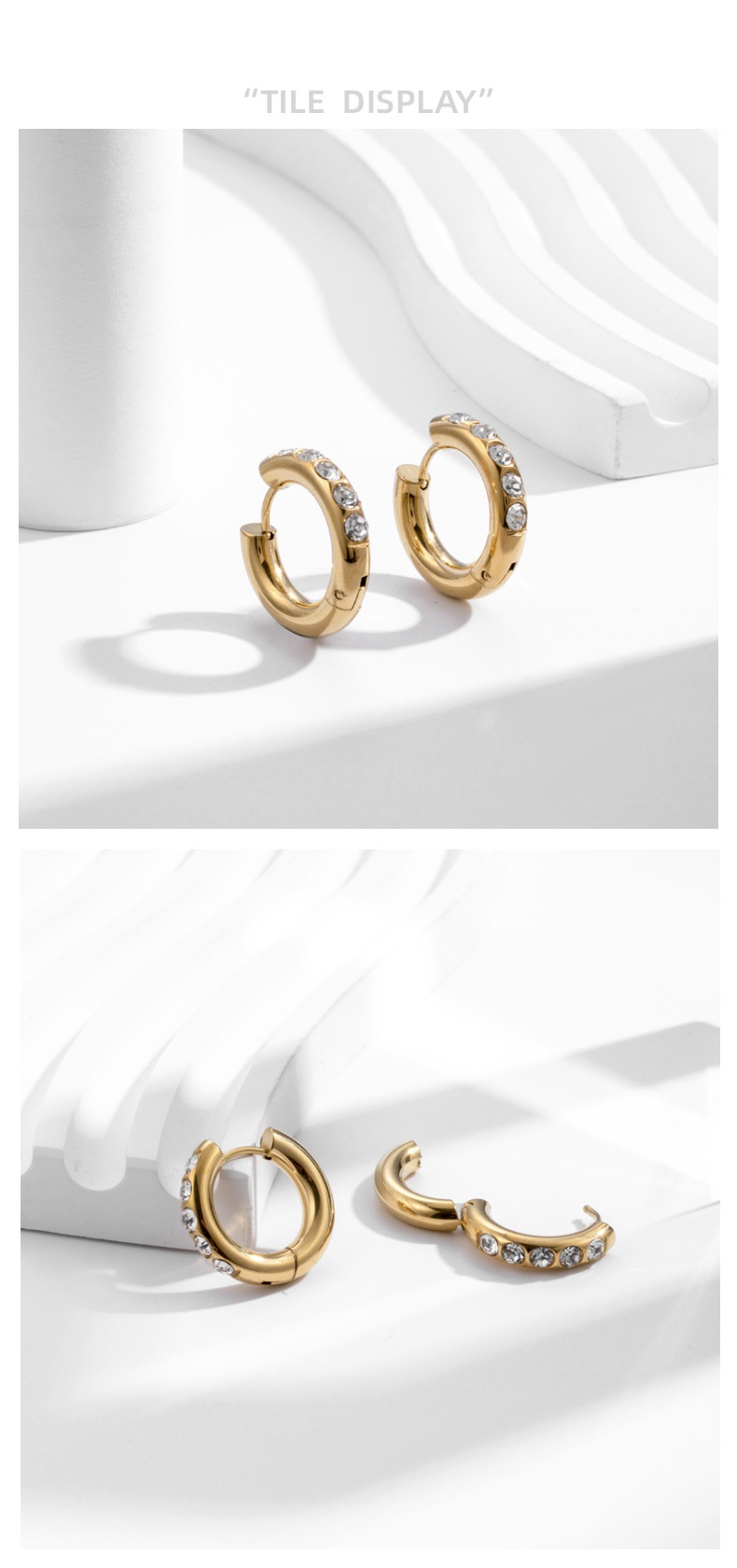 11g Weight PVD Coated Gold Plating Process 304 Stainless Steel Ear Needle Material Zircon Inlay Material Earrings Classification 1 Pair Quantity Daily Occasion 304 Stainless Steel Material Round Pattern Women'S Gender INS Style, Retro Style Waterproof Non Tarnish, Inlay Craft PVD Coated Round 304 Stainless Steel INS Style Retro Waterproof Non Tarnish Earrings