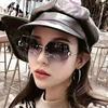 Fashionable metal sunglasses, glasses solar-powered, 2021 collection, Korean style, internet celebrity