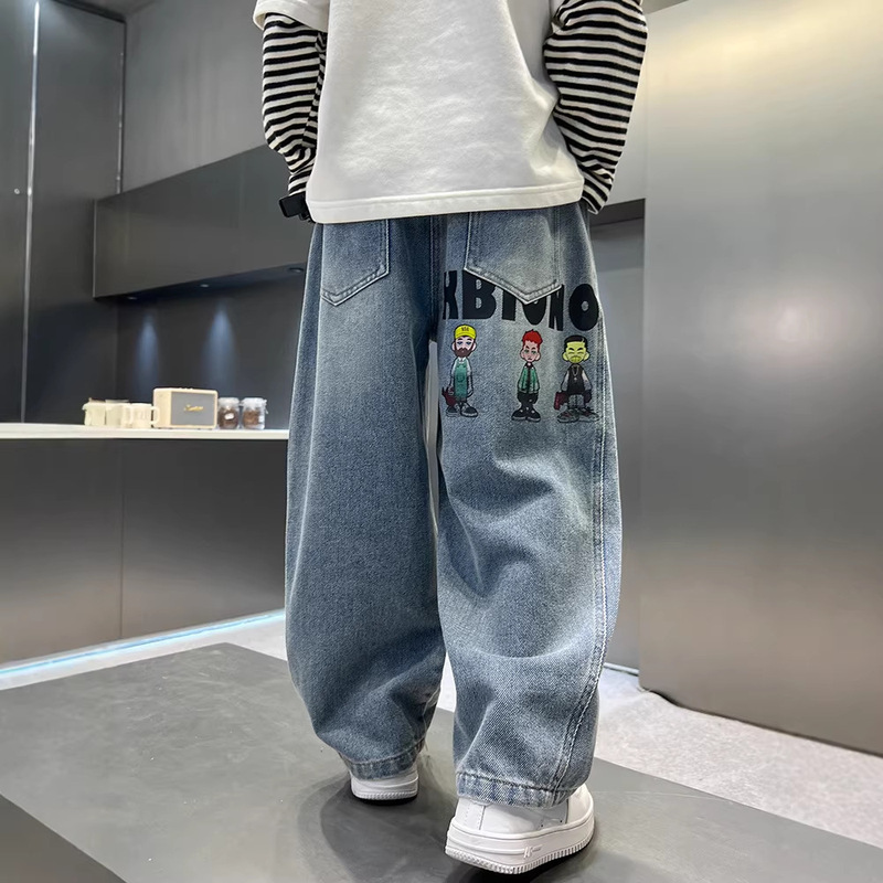 Children's Clothing Boys' Spring Pants 2026 New Style Medium and Large Children's Spring Jeans Spring and Autumn Boys' Long Pants Wholesale