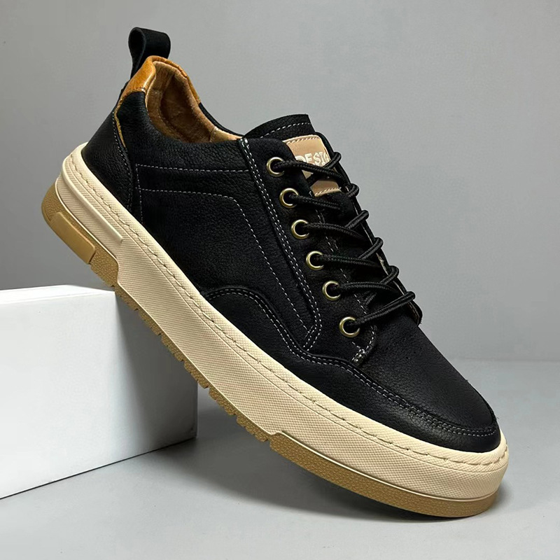 Consiglio in vera pelle 2023 autunno e inverno nuove calde scarpe da uomo casual alla moda con lacci in stile britannico di tendenza_voghion.com