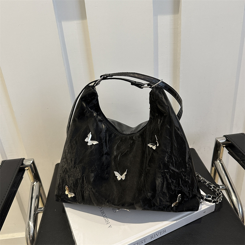 Bolsa casual de gran capacidad mariposa decoración de moda cadena de viaje mochila de hombro multipropósito mochila de hombro