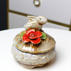 European ceramic handicraft ornaments, mandarin ducks and two birds, jewelry box, candy jar, creative home furnishings, sundry storage