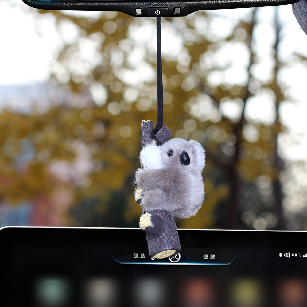 Koala tortuga panda felpa dibujos animados sosteniendo tocones suministros de decoración de automóviles suministros de automóviles lindo colgante de automóvil