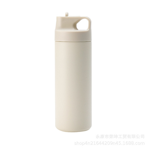 Cross-border 304 stainless steel insulated cup portable anti-fall coffee cup vacuum direct drinking vitality cup spray-coated sports water cup