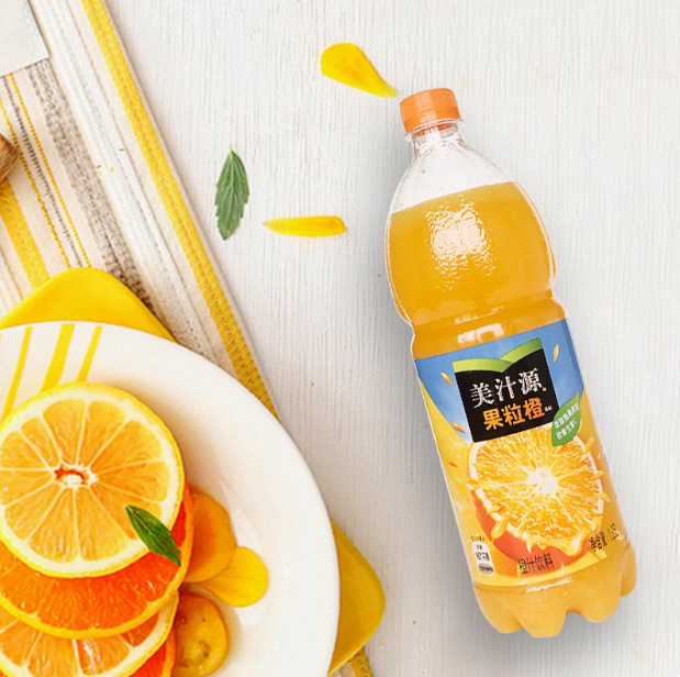 美汁源果粒橙饮料1.25L*2瓶大瓶装真果肉橙汁味可口可乐出品包邮|undefined