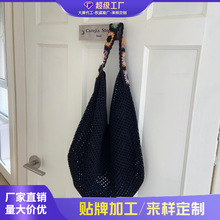 跨境慵懒风镂空钩织包2026夏季新款流行单肩通勤托特包度假沙滩包