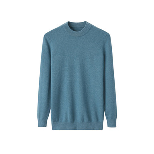 Inner Mongolia Autumn and Winter New Cashmere Pullover Men's 40 Cashmere Half Turtleneck Pure Color Knitted Sweater Base Layer Warm