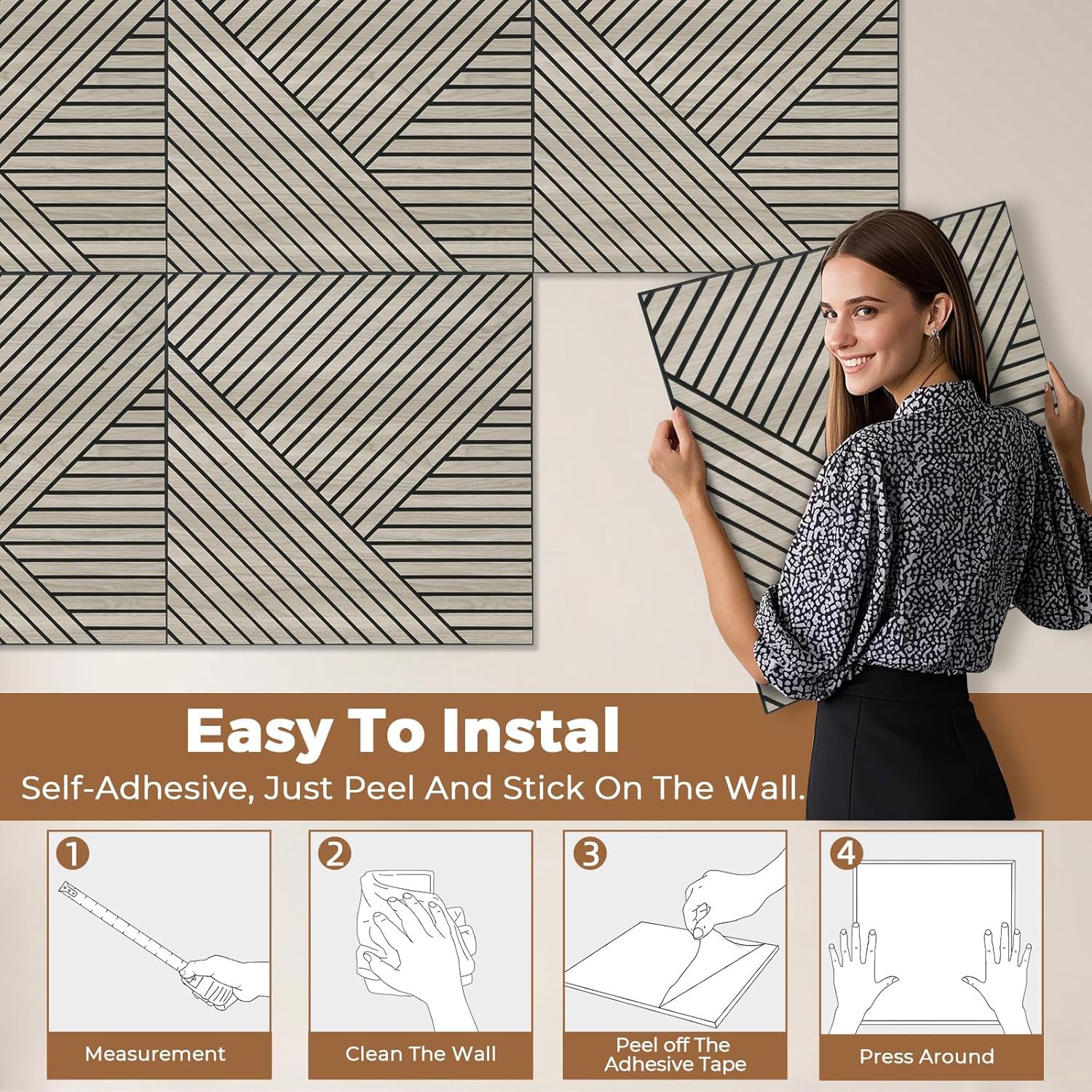 Звукопоглощающая панель Kailai размер 60x60 см