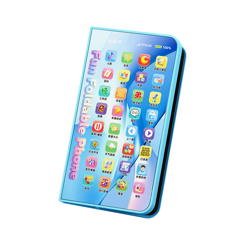 Teléfono móvil plegable para niños juguetes de simulación de botones de teléfono dibujo 2 en 1 educación temprana puzzle recargable image 5