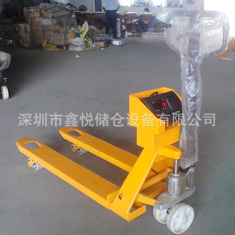 电子称手动叉车 2吨3吨称重手动搬运车升降液压车拖盘地牛