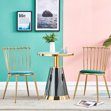 家用轻奢金属餐厅餐椅卧室靠背化妆椅售楼处洽谈桌宴会婚庆椅子