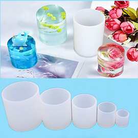 diy水晶滴胶模具 镜面圆柱体造景免打磨制作饰品干花蜡烛硅胶模具