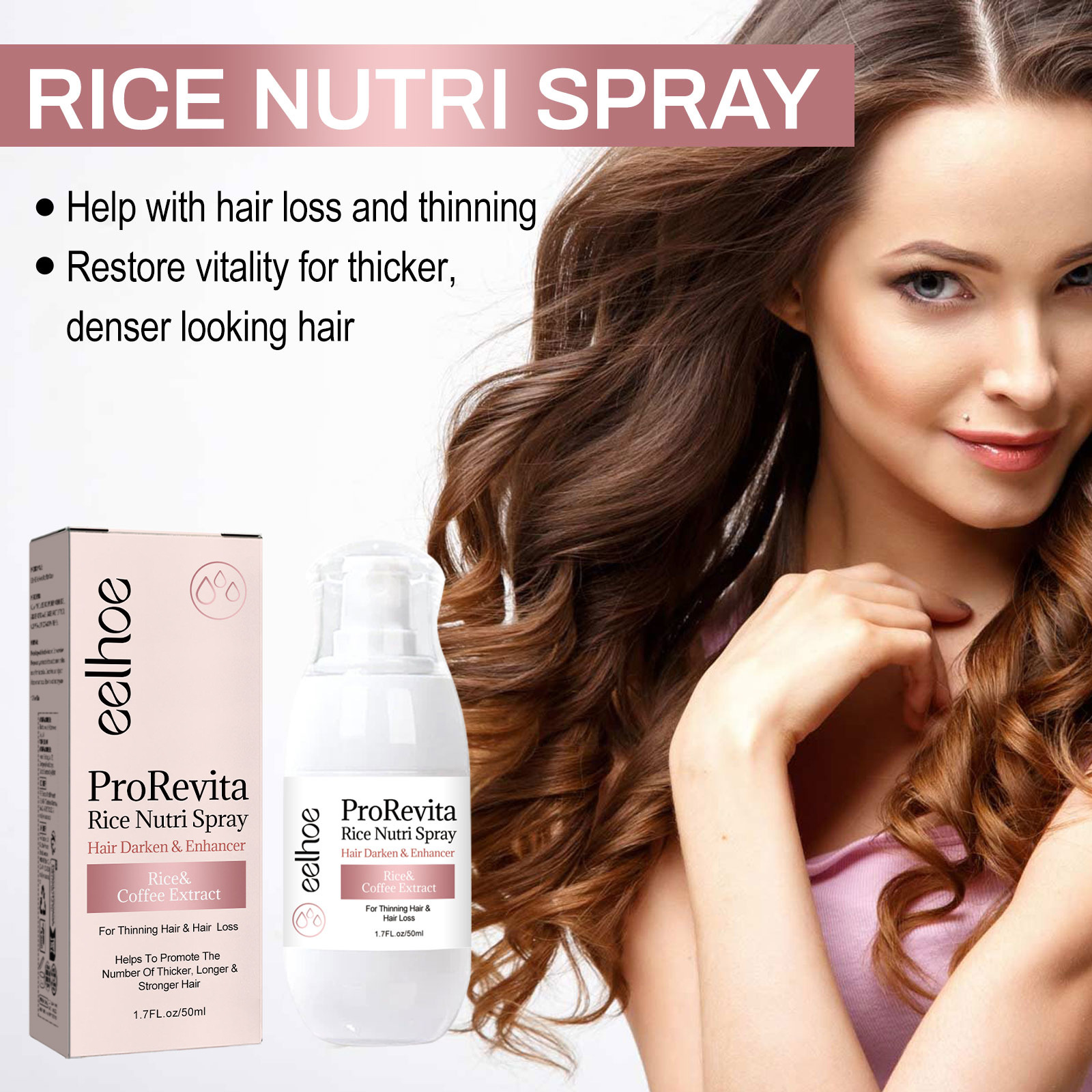 Eelhoe Rice Care Essence Hair Care Water for Smooth and Shiny Scalp Skin, Moisturizing and Hair Care