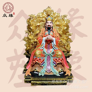 鎏金上元一品天官造像 中元二品地官神像 庙宇三官殿专用摆件批发
