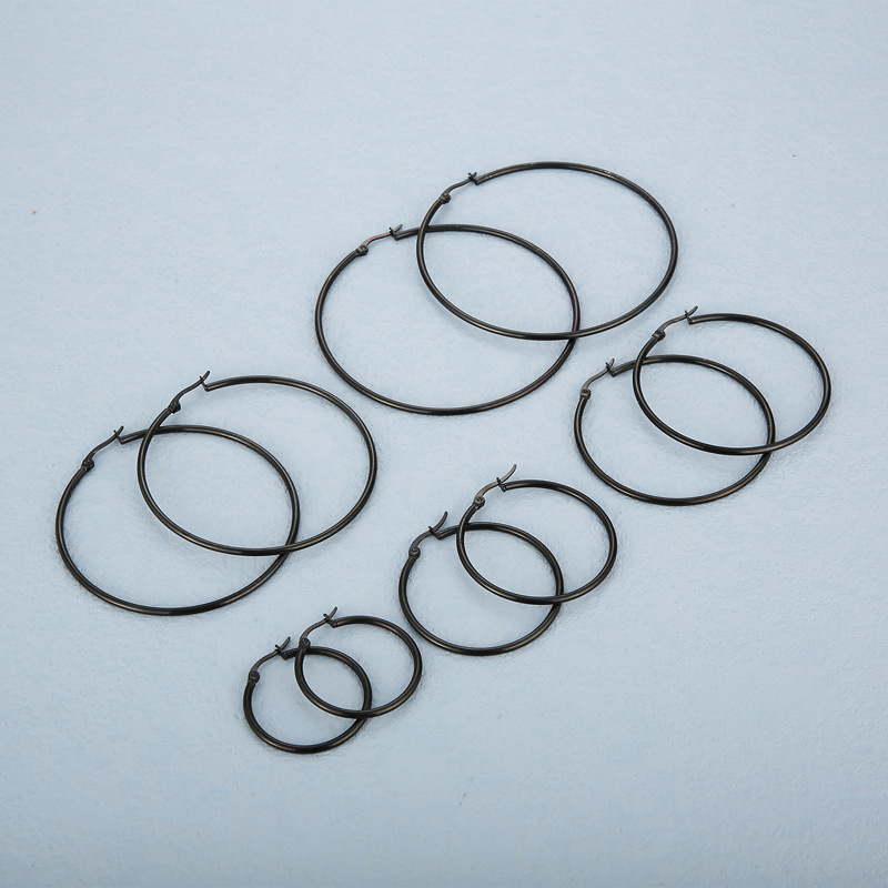 Hoop Earrings Classification Simple Style Circle Stainless Steel Hoop Earrings Plating Stainless Steel Earrings