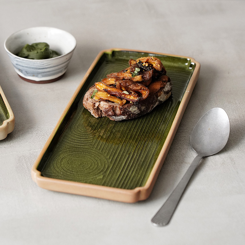 Restaurante japonés retro plato de sushi, plato de pescado casero, plato de postres, plato de cerámica, plato de personalidad