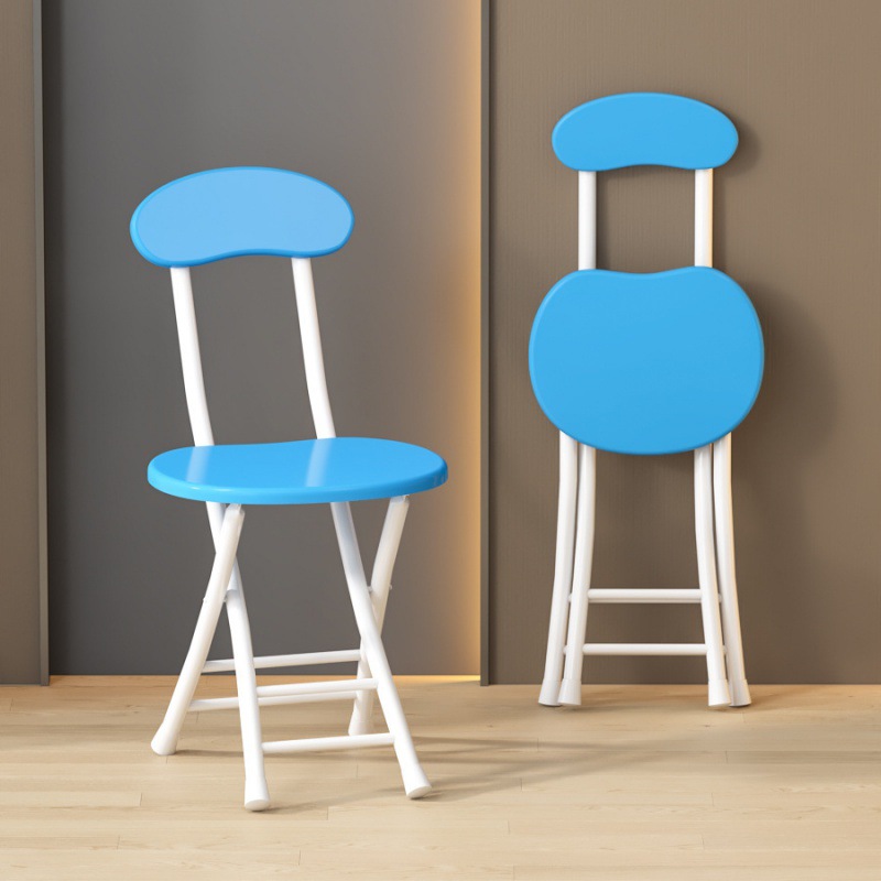 Silla plegable, taburete, silla para el hogar, mesa de comedor, taburete alto, taburete redondo pequeño, banco de respaldo con correa de caballo, simple y portátil