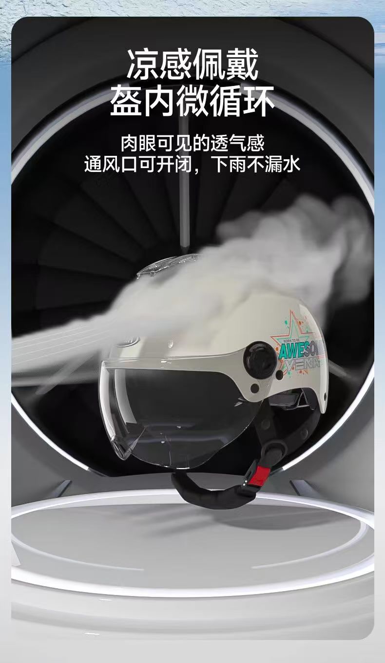 Motorcycle Helmet Summer Sunscreen Half Helmet 3C Certified