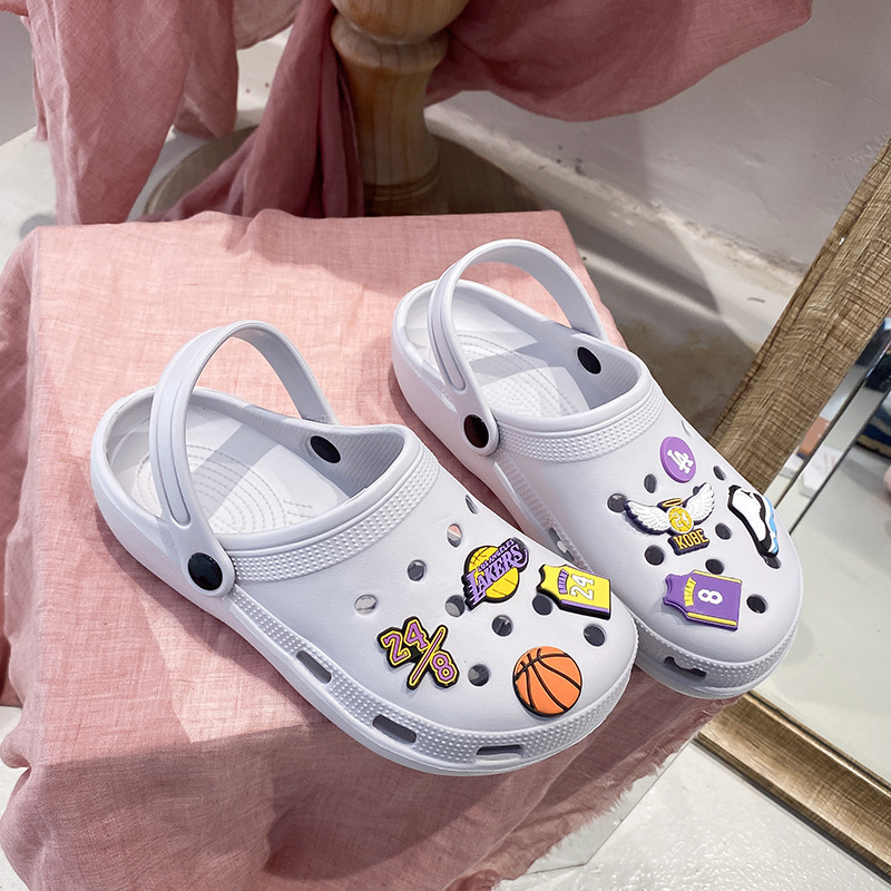 Cartoon Hole Shoes Women's Outwear Summer Online Trendy 2023 New Thick Bottom Heap Heightened Half-Mop Sandals Women's Summer Cartoon Hole Shoes Women's Outwear Summer Online Trendy 2023 New Thick Bottom Heap Heightened Half-Mop Sandals Women's Summer