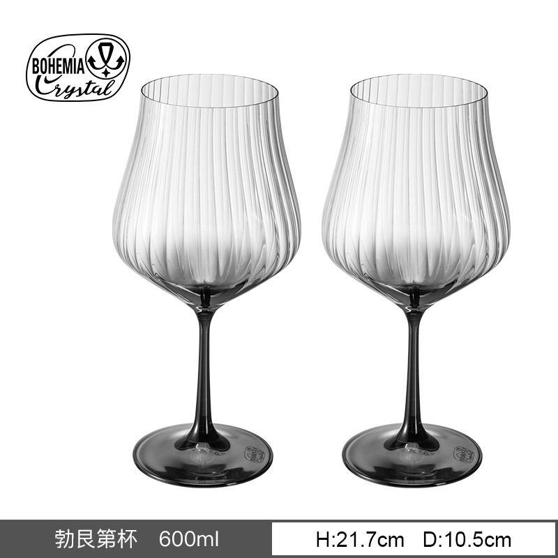 Vaso de cristal sin plomo importado de la República Checa, taza de pie alto vertical, simple nórdica, simple tulipán, vino tinto, agua doméstica image 28
