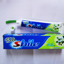 草本shile水晶牙膏90克外贸英文出口薄荷防蛀固齿家用现货代发