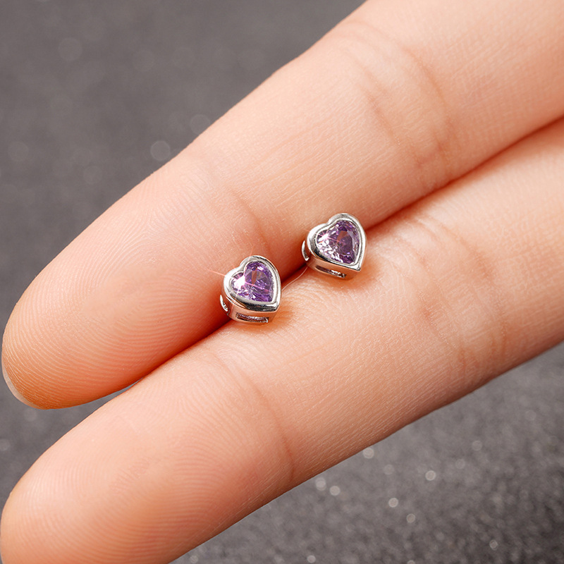 3g Weight Copper Ear Needle Material Ear Studs Classification 1 Pair Quantity Daily, Street Occasion Copper Material Heart Shape Pattern All Seasons Season Women's Gender Sweet Style 1 Pair Sweet Heart Shape Copper Ear Studs 22