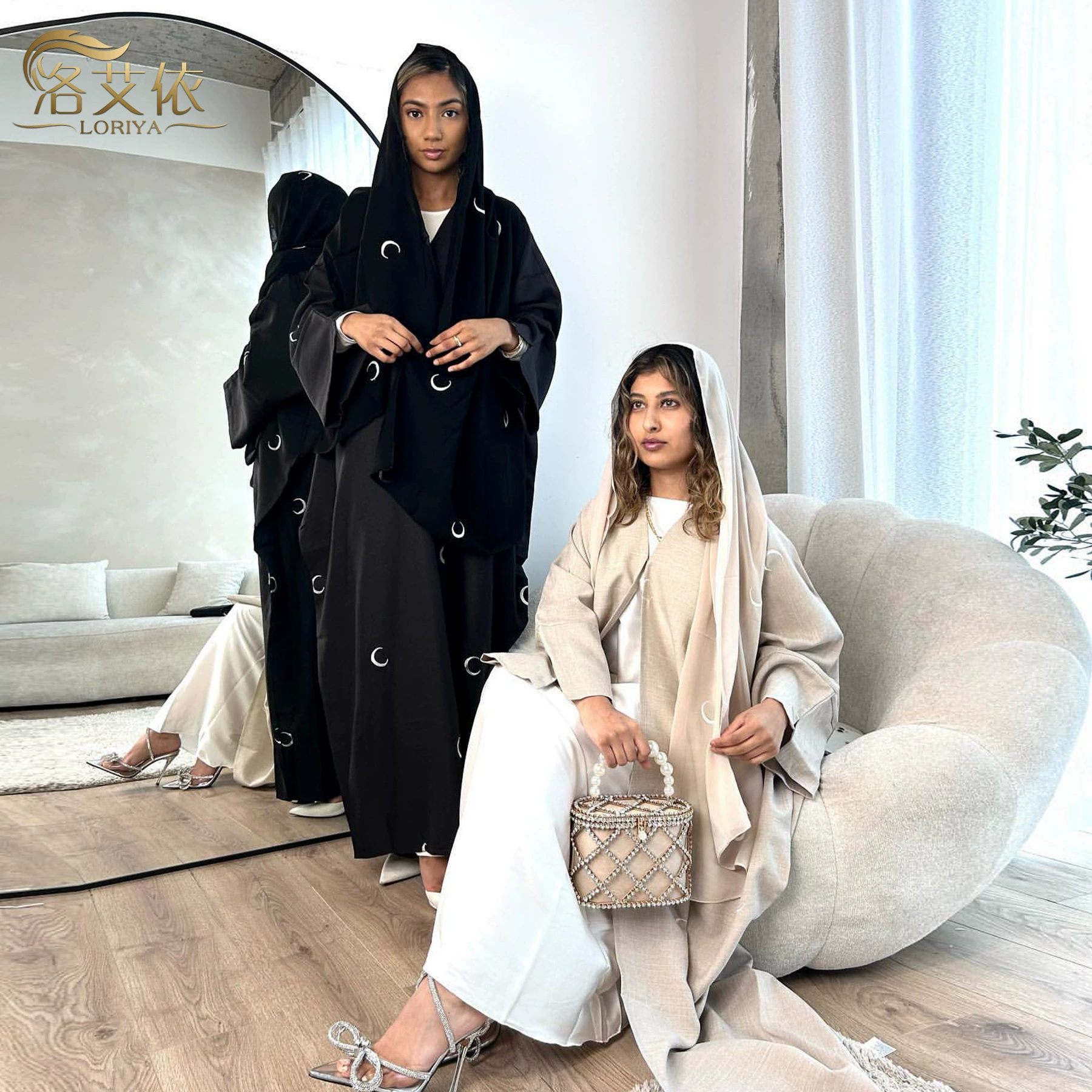 Loriya2023 AliExpress Дубай Ближний Восток Турция Дубай Луна Вышитый элегантный кардиган LR700