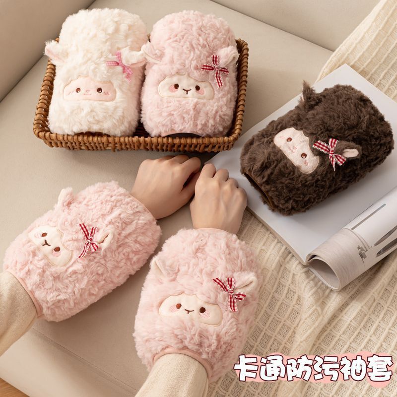 Fluffy lamb-skin sleeve covers, short style, for children, to protect hands from dirt, suitable for autumn and winter, down jacket sleeve covers, women's sleeve covers, dirt-resistant sleeve tips
