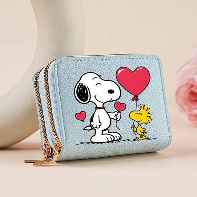 Kawaii Snoopy Women's Short Wallet Cartoon Anime Pu Leather Wallet Girls Zipper Key Bag Coin Purse Kawaii Snoopy Women's Short Wallet Cartoon Anime Pu Leather Wallet Girls Zipper Key Bag Coin Purse