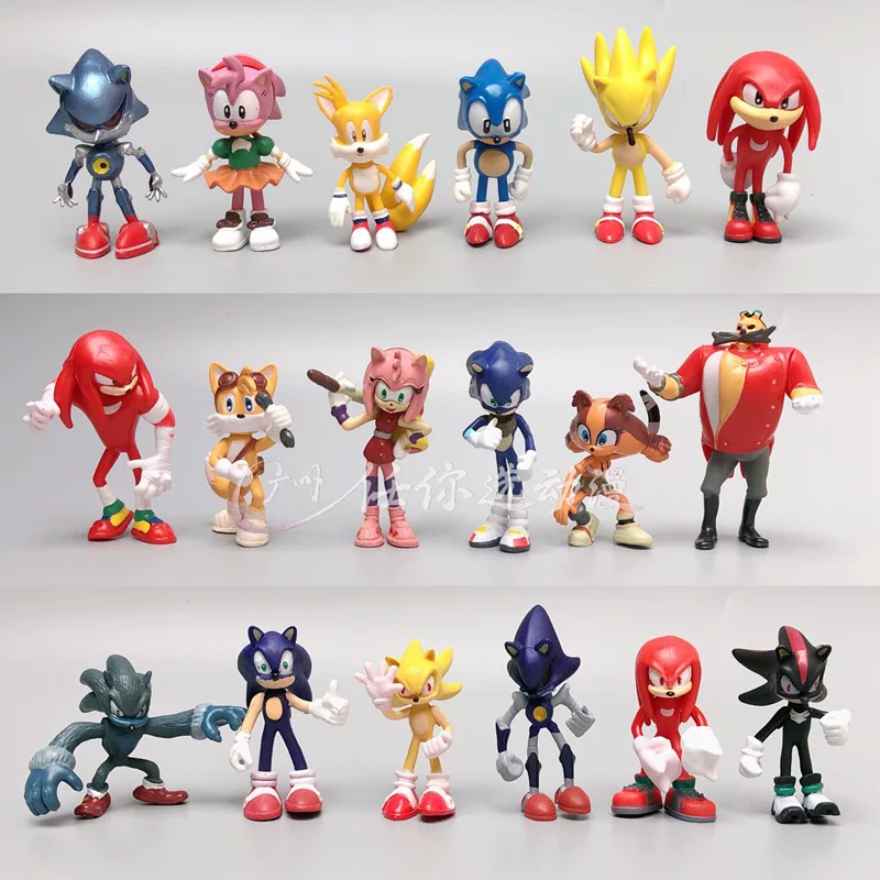 Шесть Sonic Speed Trouins 1 2 3 поколения Ultimate PSP Game Dolls Model Model Dolls