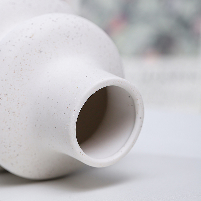 Vasos de cerámica simple en el hogar sala de escritorio de agua frito vasos pequeños arreglos de flores secas decoración suave