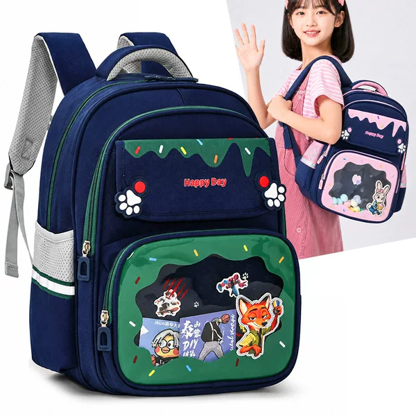 Fashionable anime-themed cross-border new backpack for the back-to-school season, cartoon school bag for primary school students, large-capacity trendy letter backpack