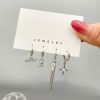 Earrings, set from pearl, suitable for import, four-leaf clover, European style, wholesale