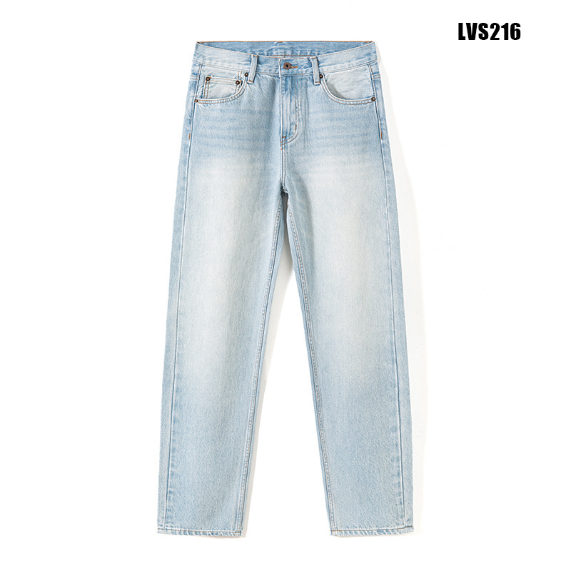 2025 New Autum Loose Straight Non-Elastic Soft Casual Business Middle-Aged High-Quality Washed Jeans for Men