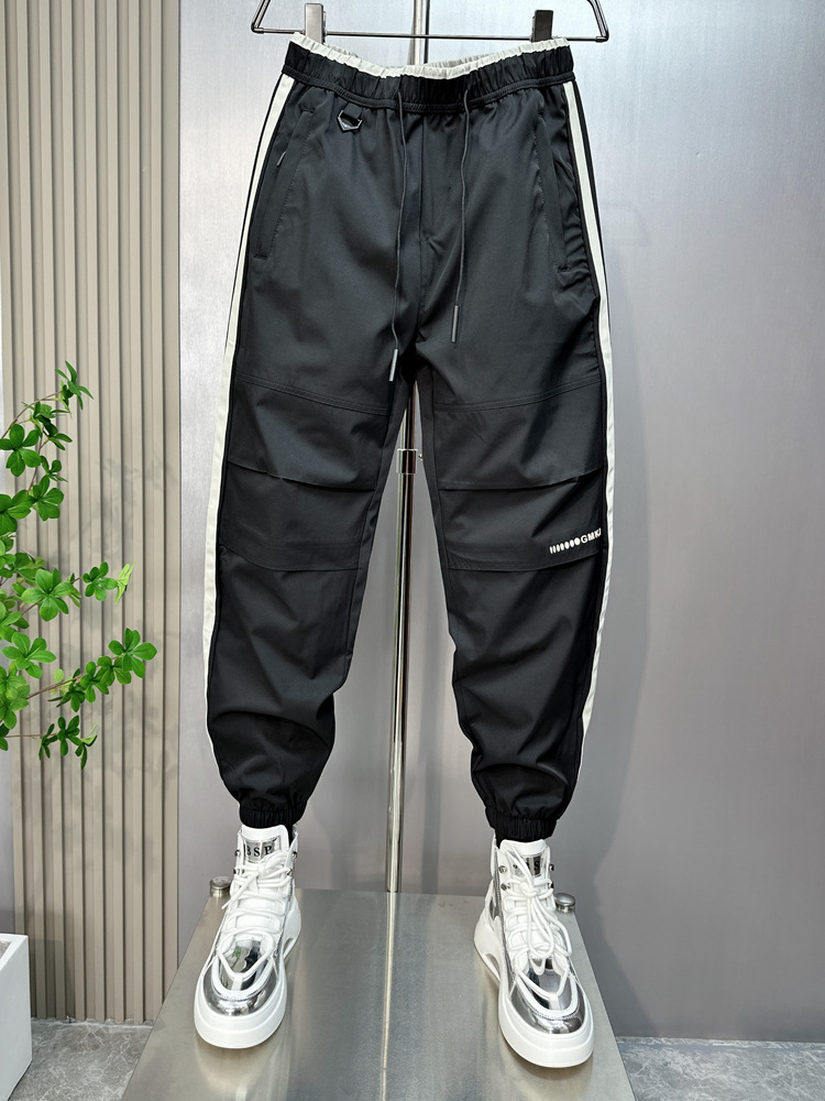 Trendy brand work for men in spring summer, thin fit, loose fitting, ankle tied, casual cropped pants, Korean version,_voghion.com