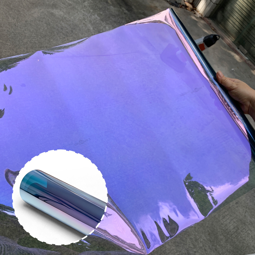 Car Front Windshield Sunshade Film Purple Colorful Sticker Window Sun Visor Strip Heat Insulation Film