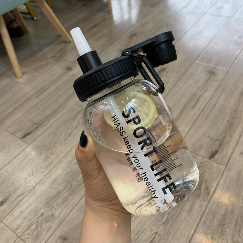 5ZV7批發大容量吸管玻璃水杯女可愛清新隨手杯子男學生夏天便攜情