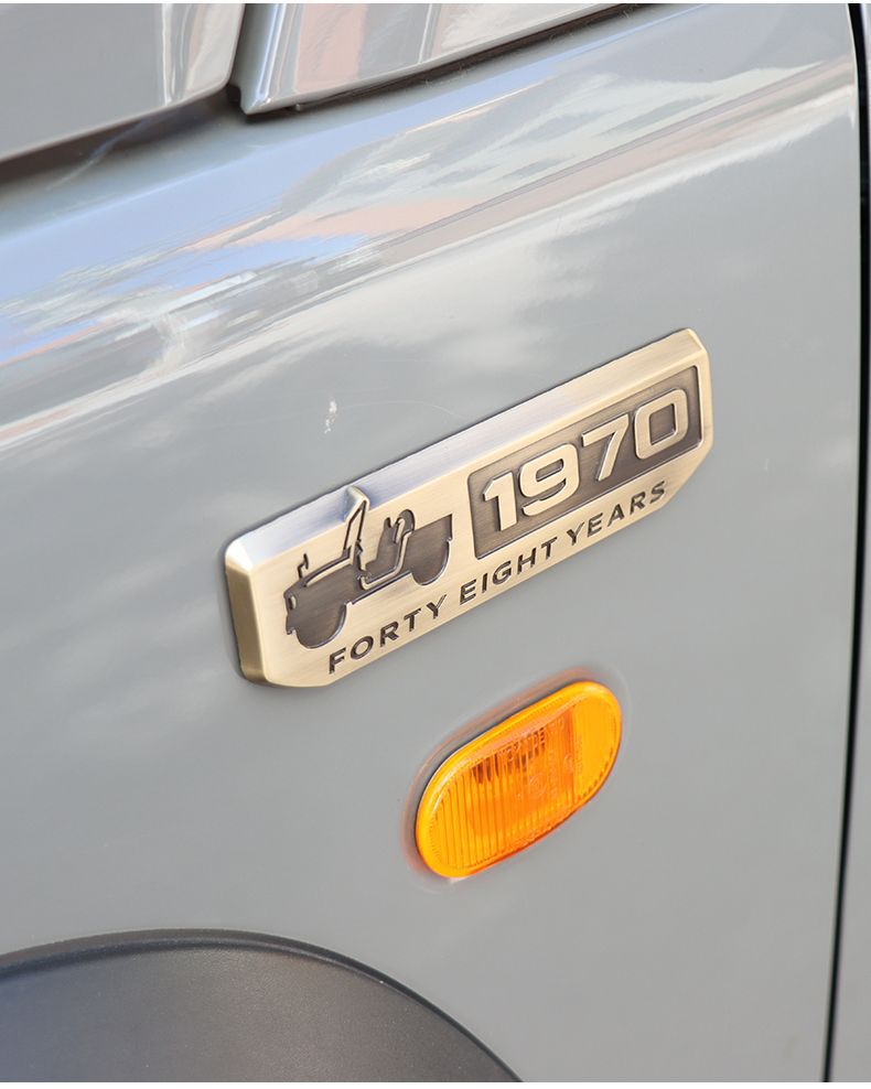 New Jimny JB74 modification parts: rear door emblem decorative sticker, 1970 commemorative metal side badge