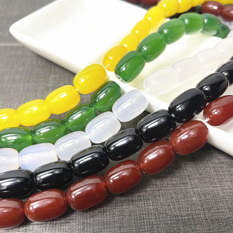 Red Agate Barrel Beads Black Green Yellow White Spacer Beads Waist Beads Top Beads Hand String Beads DIY Material Accessories Jewelry
