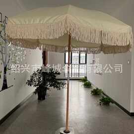 厂家定制溜须伞 木杆 360度中节 涤纶纤维骨伞