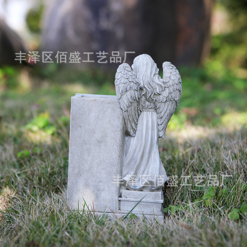 Transfronterizo Amazon Cruz Retro Ángel Adornos Jardín Maceta Decoraciones Cementerio Jarrón Resina Recuerdos