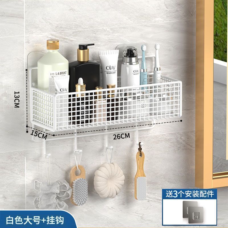 トイレの棚は穴を開けないでください。浴室の壁に壁を掛けて、神器を掛けて洗面台のトイレ用品を収納します。|undefined