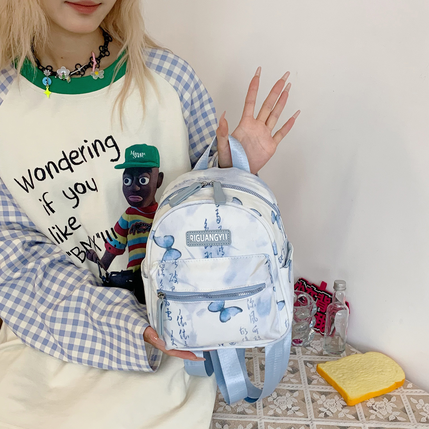 Nueva moda china nicho mochila para niños y niñas adorable mariposa impresión mochila de estudiantes 2026 nueva mochila infantil