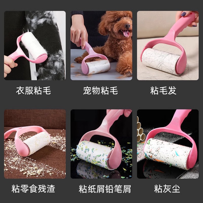 눈물 머리 스티커 종이 롤 먼지 끈끈한 머리 롤러 먼지 끈적 끈적한 종이 가정용 애완 동물 머리 옷 머리 제거제