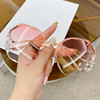 Fashionable sunglasses, sun protection cream, glasses, suitable for import, new collection, 2022, UF-protection, fitted, Korean style