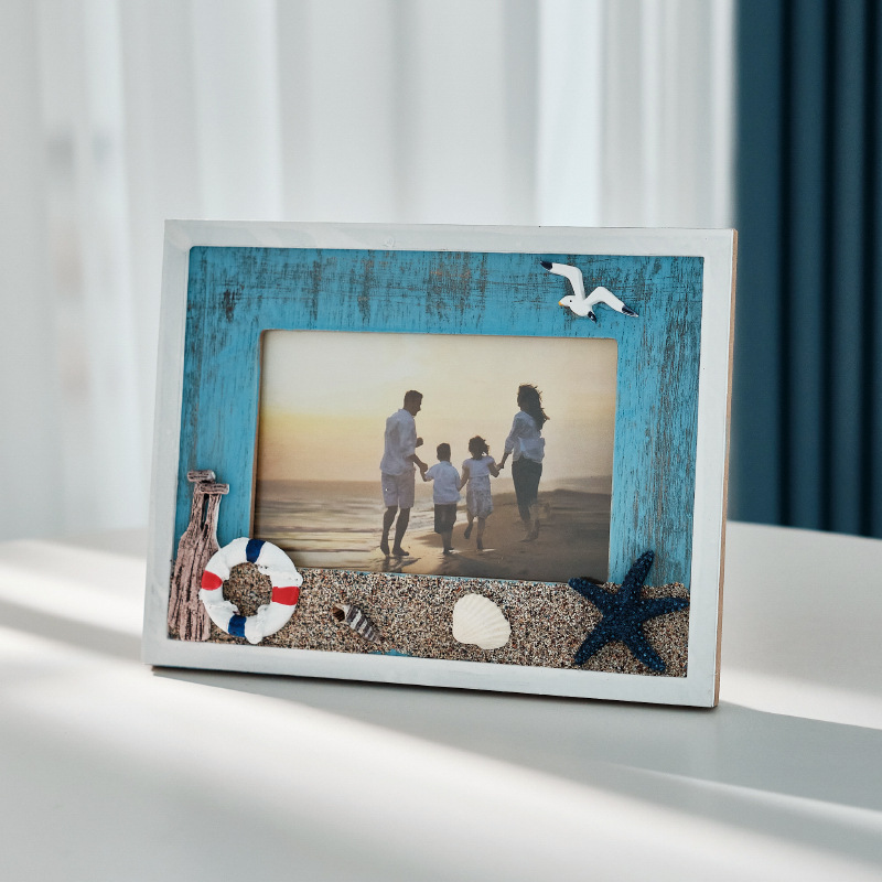 6-inch children's personalized Mediterranean photo frame decoration creative retro wooden photo frame decorative picture frame photo frame