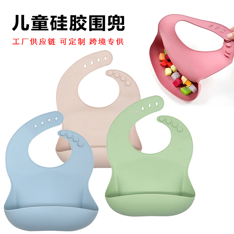 Babero para comer para bebés, babero de silicona impermeable, babero para niños portátil para bebés súper suave, artefacto a prueba de aceite y sucio