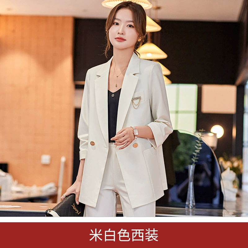 Комплект весны, длинный классический пиджак костюма, 2023 год, slim fit, середина длины