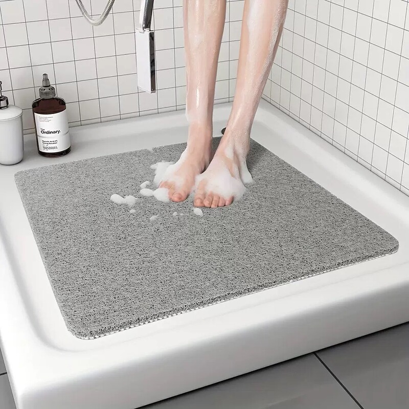 Cross-border solid color hollow silk loop floor mat for bathroom, custom cut drainage carpet, drainage foot mat Cross-border solid color hollow silk loop floor mat for bathroom, custom cut drainage carpet, drainage foot mat